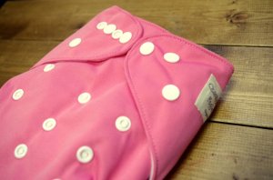 画像2: サーモンピンク【布おむつ本舗オリジナル】ポケット式 ワンサイズおむつカバー （スナップ/ツルツル生地） (2)