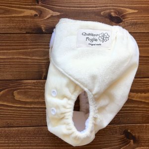 画像3: もこもこミルク【布おむつ本舗オリジナル】ポケット式 ワンサイズおむつカバー ふんわり モコモコ （マジックテープ/ミンキー素材） 赤ちゃんらしい,みるく (3)