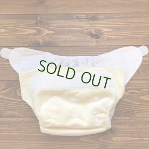 画像5: もこもこミルク【布おむつ本舗オリジナル】ポケット式 ワンサイズおむつカバー ふんわり モコモコ （マジックテープ/ミンキー素材） 赤ちゃんらしい,みるく (5)