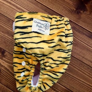 画像2: 鬼のパンツ♪トラ【布おむつ本舗オリジナル】ポケット式ワンサイズおむつカバー（マジックテープ/ミンキー素材）とら 虎 寅  (2)