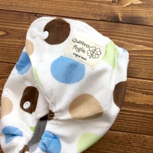 画像2: 北欧水玉カフェ【布おむつ本舗オリジナル】ポケット式 ワンサイズおむつカバー  （スナップ/ミンキー素材）ポップ (2)