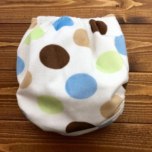 画像3: 北欧水玉カフェ【布おむつ本舗オリジナル】ポケット式 ワンサイズおむつカバー  （スナップ/ミンキー素材）ポップ (3)