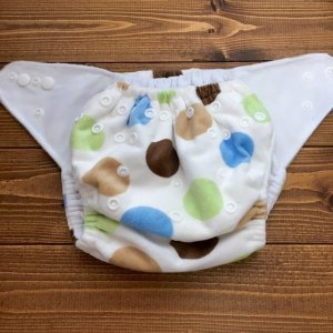 画像2: 「北欧水玉カフェ」立ったまま履ける パンツ型ワンサイズおむつ トレパンにも♪ポップ,ドット (2)