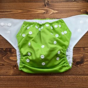 画像2: 「アップルグリーン」立ったまま履ける パンツ型ワンサイズおむつ トレパンにも♪ (2)