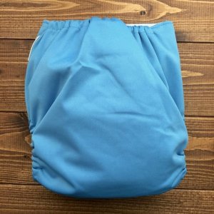画像3: 青空ブルー【布おむつ本舗オリジナル】ポケット式 ワンサイズおむつカバー (マジックテープ/ツルツル生地) (3)