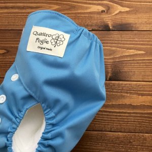 画像2: 青空ブルー【布おむつ本舗オリジナル】ポケット式 ワンサイズおむつカバー (マジックテープ/ツルツル生地) (2)