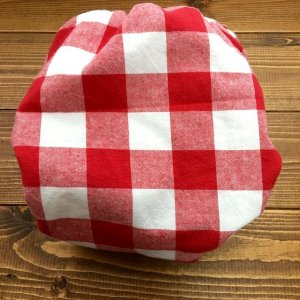 画像3: ブロックチェック（レッド赤） 【よつばのおむつ/日本製/ハンドメイド】 布おむつカバー （透湿性防水布使用） (3)