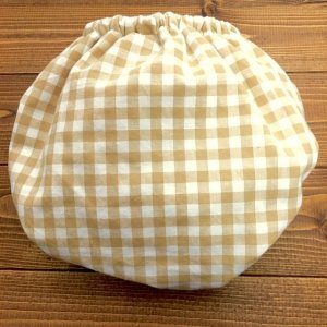 画像3: ギンガムチェック(カフェオレ)【立ったまま交換出来る♪パンツ型おむつカバー】トレパンにも♪ハンドメイド*透湿性防水布/ナチュラル ベージュ (3)