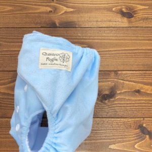 画像2: もこもこミルクソーダ【布おむつ本舗オリジナル】ポケット式 ワンサイズおむつカバー ふんわり (マジックテープ/ミンキー素材)水色 ブルー 赤ちゃんらしいパウダーカラー モコモコ (2)