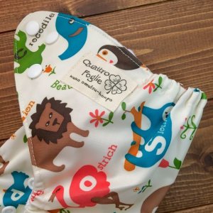 画像5: アニマルアルファベット【布おむつ本舗オリジナル】ポケット式ワンサイズおむつカバー（スナップ/ツルツル生地） (5)