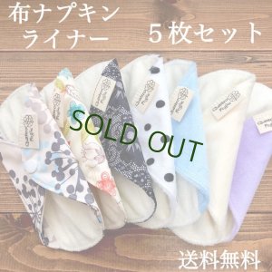 画像1: 【送料無料５枚セット】 おりもの用 布ライナー 販売終了！【抗菌・消臭・高吸収】繰り返し使えてお肌に優しい/布ナプキン お買い得,福袋 (1)