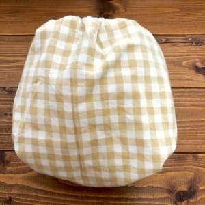 画像4: ギンガムチェック（カフェオレ） 【よつばのおむつ/日本製/ハンドメイド】 布おむつカバー （透湿性防水布使用） (4)