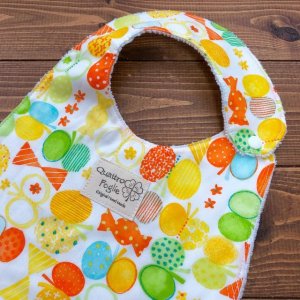 画像2: 【超吸収！魔法のスタイ】HAPPYバタフライ（イエロー）黄色【ハンドメイド】マイクロファイバー×コットン生地のよだれかけ【スタイ５枚以上まとめ買いで送料無料！】ちょうちょ,蝶々 (2)