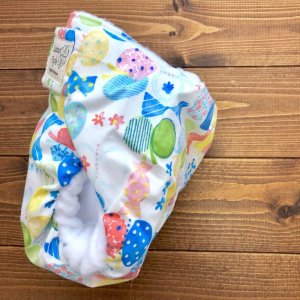 画像3: HAPPYバタフライ（ブルー）【よつばのおむつ/日本製/ハンドメイド布おむつカバー】 （透湿性防水布使用）蝶々,ちょうちょ (3)