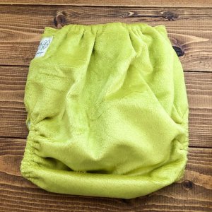 画像3: もこもこ抹茶ミルク 【布おむつ本舗オリジナル】ポケット式 ワンサイズおむつカバー （スナップ/ミンキー素材）モコモコ 緑,グリーン (3)