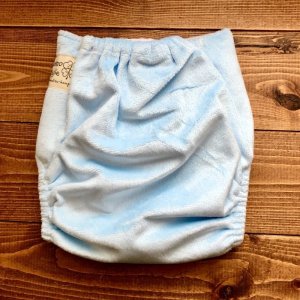 画像3: もこもこミルクソーダ 水色【布おむつ本舗オリジナル】ポケット式 ワンサイズおむつカバー （スナップ/ミンキー素材）モコモコ (3)