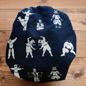 画像4: ジャパニーズ組体操（濃紺）【よつばのおむつ/日本製ハンドメイド】 布おむつカバー （透湿性防水布使用）和柄,お相撲さん、忍者、武士 (4)