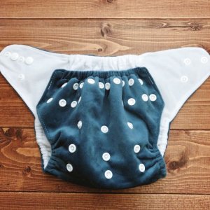 画像2: 「もこもこロシアンブルー 」立ったまま履ける パンツ型ワンサイズおむつ トレパンにも♪モコモコブルー墨色グレー (2)