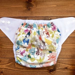 画像2: 「フラワーバタフライ」立ったまま履ける パンツ型ワンサイズおむつ トレパンにも♪花柄,蝶々 (2)