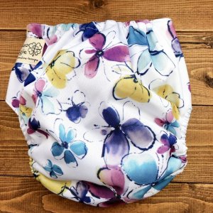 画像3: 「水彩フラワー」立ったまま履ける パンツ型ワンサイズおむつ トレパンにも♪花柄 (3)