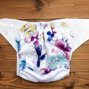 画像2: 「水彩フラワー」立ったまま履ける パンツ型ワンサイズおむつ トレパンにも♪花柄 (2)