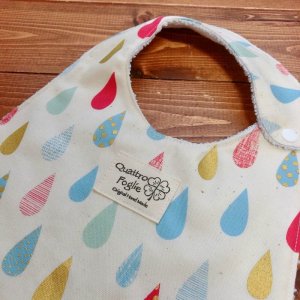 画像3: キラリ⭐︎しずくちゃん【ハンドメイド超吸収スタイ】マイクロファイバー×コットン生地のよだれかけ【スタイ5枚以上まとめ買いで送料無料!】雨 雫 (3)