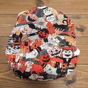 画像4: 在庫限り/ハロウィンパーティ （オレンジ） 【よつばのおむつ/日本製/ハンドメイド】 布おむつカバー （透湿性防水布使用） ハロウィーン,おばけ,モンスター,再販なし (4)