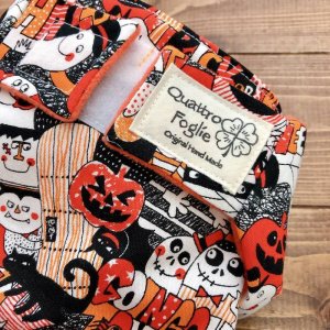 画像2: 在庫限り/ハロウィンパーティ （オレンジ） 【よつばのおむつ/日本製/ハンドメイド】 布おむつカバー （透湿性防水布使用） ハロウィーン,おばけ,モンスター,再販なし (2)