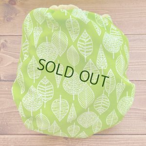 画像4: 北欧ミニリーフ（グリーン） 【よつばのおむつ/日本製/ハンドメイド】 布おむつカバー （透湿性防水布使用） (4)