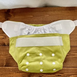 画像4: もこもこ抹茶ミルク【布おむつ本舗オリジナル】ポケット式 ワンサイズおむつカバー ふんわり （マジックテープ/ミンキー素材） モコモコ 緑,グリーン (4)