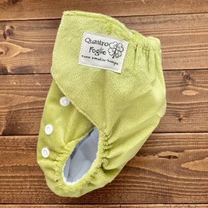 画像3: もこもこ抹茶ミルク【布おむつ本舗オリジナル】ポケット式 ワンサイズおむつカバー ふんわり （マジックテープ/ミンキー素材） モコモコ 緑,グリーン (3)