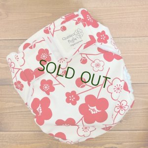 画像2: 残りわずか！和柄梅の花（紅白）【よつばのおむつ/日本製/ハンドメイド】布おむつカバー （透湿性防水布使用）フラワー,赤 (2)