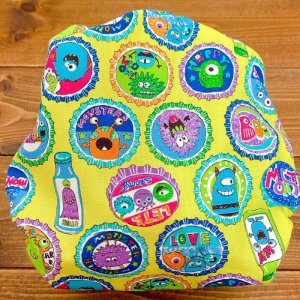 画像5: 【日本製ハンドメイド】布おむつカバー｜透湿防水素材でモンスター柄（イエロー）｜安心・快適・おしゃれな布おむつグッズ (5)