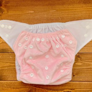 画像3: 「もこもこいちごミルク」立ったまま履ける パンツ型ワンサイズおむつ トレパンにも♪イチゴ,ピンク,モコモコ (3)