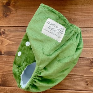 画像3: もこもこ抹茶【布おむつ本舗オリジナル】ポケット式 ワンサイズおむつカバー ふんわり （マジックテープ/ミンキー素材）モコモコ くっきりカラー グリーン (3)