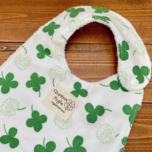 画像2: 【超吸収!魔法のスタイ】 ラッキークローバー【ハンドメイド】マイクロファイバー×コットン生地のよだれかけ【スタイ5枚以上まとめ買いで送料無料!】 (2)