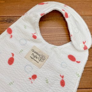 画像2: 【超吸収!魔法のスタイ】金魚(ホワイト)【ハンドメイド】マイクロファイバー×コットン生地のよだれかけ【スタイ5枚以上まとめ買いで送料無料!】リップル,和柄【再販なし】 (2)