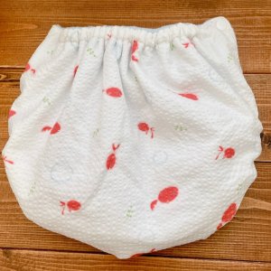 画像3: 【再販なし】金魚(ホワイト)【立ったまま交換出来る♪パンツ型おむつカバー】トレパンにも♪ ハンドメイド/リップル,和柄 (3)