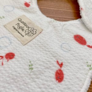 画像3: 【超吸収!魔法のスタイ】金魚(ホワイト)【ハンドメイド】マイクロファイバー×コットン生地のよだれかけ【スタイ5枚以上まとめ買いで送料無料!】リップル,和柄【再販なし】 (3)