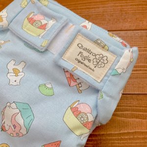画像2: 【再販なし】夏の白くま(水色)【よつばのおむつ/日本製/ハンドメイド】 布おむつカバー (透湿性防水布使用)かき氷,フルーツ,シロクマ,白熊 (2)