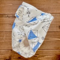 画像1: 立方体（ホワイト）【よつばのおむつ/日本製/ハンドメイド】 布おむつカバー （透湿性防水布使用）