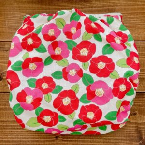 画像4: 【再販なし】椿（ホワイト）【よつばのおむつ/日本製ハンドメイド】 布おむつカバー （透湿性防水布使用）ツバキ,和柄,花柄 (4)
