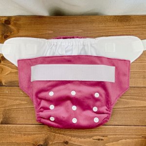 画像3: もこもこワインレッド【布おむつ本舗オリジナル】ポケット式 ワンサイズおむつカバー ふんわり （マジックテープ/ミンキー素材）赤,モコモコ (3)