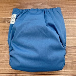 画像4: ネイビー【布おむつ本舗オリジナル】ポケット式 ワンサイズおむつカバー (スナップ/ツルツル生地)紺色 青,ブルー (4)