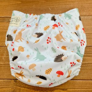 画像3: 「ハリネズミとウサギ」 立ったまま履けるパンツ型ワンサイズおむつ/トレパンにも♪きのこ,森 (3)