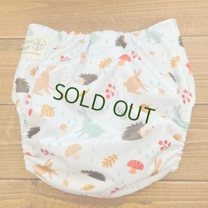 画像3: 「ハリネズミとウサギ」 立ったまま履けるパンツ型ワンサイズおむつ/トレパンにも♪きのこ,森 (3)