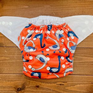 画像2: 北欧アヒル（オレンジ）パンツ型ワンサイズおむつ/立ったまま履ける トレパンにも♪鳥,動物 (2)