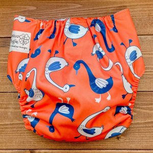 画像3: 北欧アヒル（オレンジ）パンツ型ワンサイズおむつ/立ったまま履ける トレパンにも♪鳥,動物 (3)