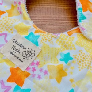 画像3: 【超吸収！魔法のスタイ】水彩スター（イエロー系）【ハンドメイド】マイクロファイバー×コットン生地のよだれかけ【スタイ５枚以上まとめ買いで送料無料！】星柄 (3)