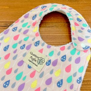 画像2: 【超吸収！魔法のスタイ】北欧しずく （ピンク）【ハンドメイド】マイクロファイバー×コットン生地のよだれかけ【スタイ５枚以上まとめ買いで送料無料！】 (2)